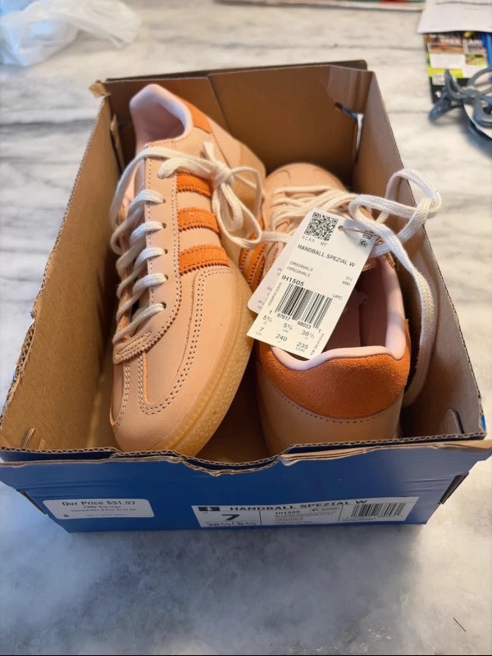 adidas Handball Spezial Sneakers in Pink and Orange